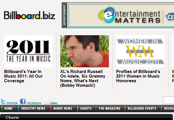 Billboard Music Charts 2011