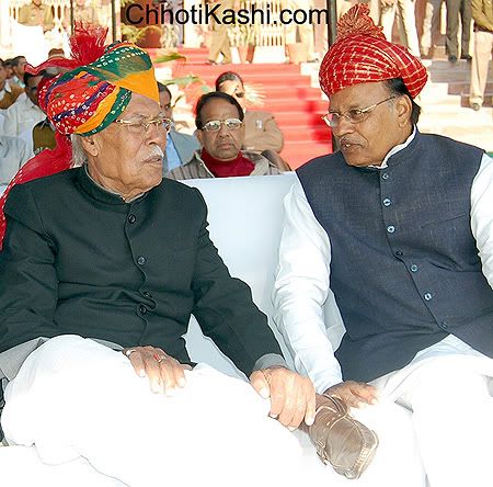 Rajasthan Agriculture, Animal Husbandry, Fisheries Minister Harji Ram Burdak & Somchand Singhvi in Bikaner. Rajasthan Agriculture, Animal Husbandry, Fisheries Minister Harji Ram Burdak & Somchand Singhvi in Bikaner.
