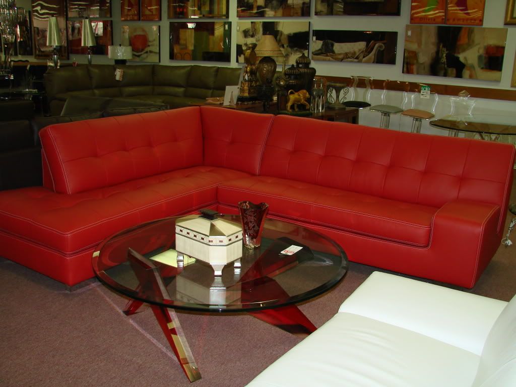 HOLIDAY Sale Red Leather sectional (c) Interior_Concepts discount leather furniture