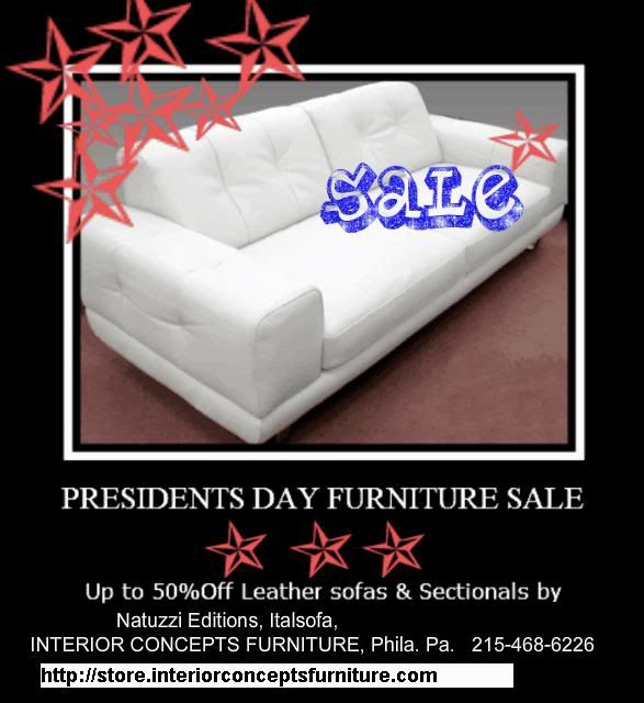 President's Day furniture Sales, President's Day Furniture Sales, Natuzzi Editions, Italsofa, leather sectionals & sofas. Up to 50% Off Floor Sample Sale! Philadelphia Contemporary Leather Furniture Store. Natuzzi Editions B633 white Leather sofa. White leather. INTERIOR CONCEPTS FURNITURE 215-468-6226  Online Store: http://store.interiorconceptsfurniture.com/nalemi.html