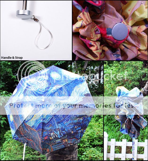 Section Mini Folding UMBRELLA   VINCENT VAN GOGH STARRY NIGHT